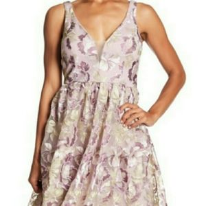 NWT MarinaEmbroidered Floral Fit & Flare Dress